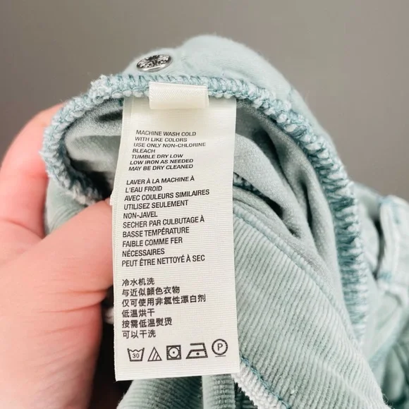 🌟SOLD🌟 Free People | CRVY Mint Corduroy Cord Lace Up Back Flare Jeans - Picture 10 of 12